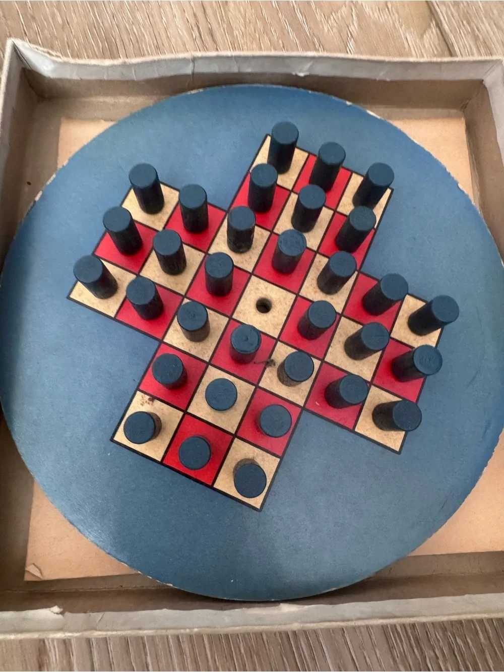 Vintage 1920s Lubbers & Bell Problems puzzle peg game.